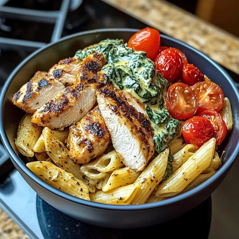 Cajun Chicken Pasta Bowl With Creamy Spinach Sauce