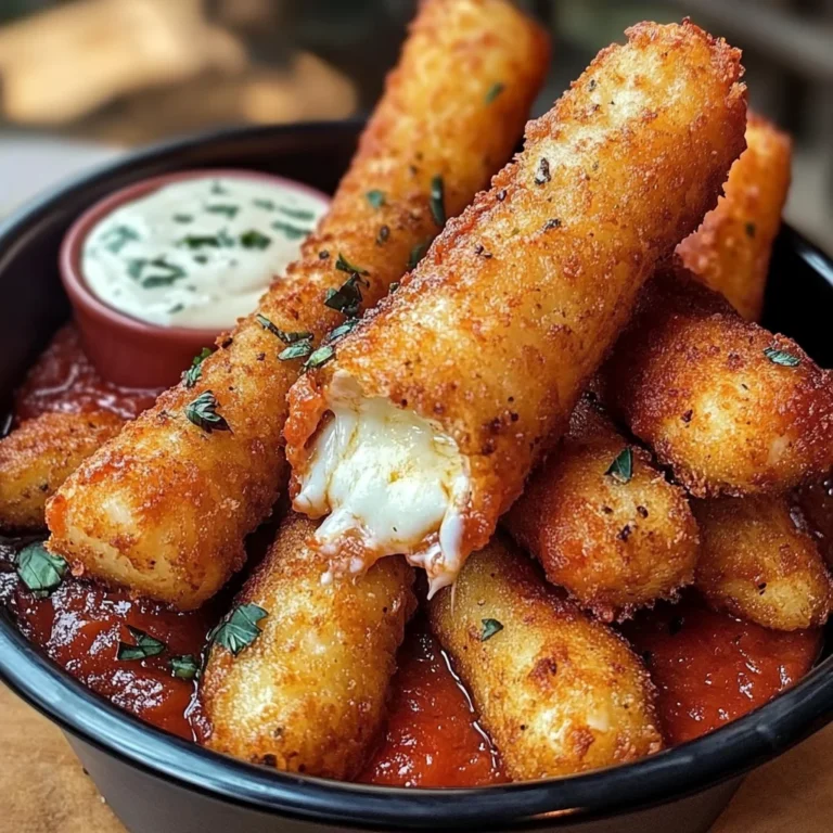 Crispy Mozzarella Sticks With Marinara Sauce & Creamy Dip