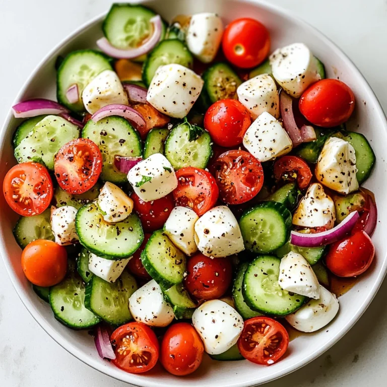 Fresh Cucumber Caprese Salad