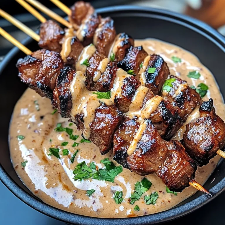 Grilled Beef Skewers With Creamy Peanut Sauce