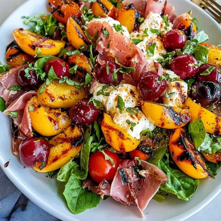 Grilled Nectarine Burrata Prosciutto Salad