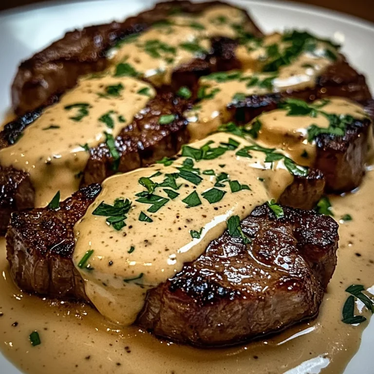Juicy Steak With Creamy Garlic Sauce