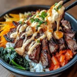 Korean Beef Bibimbap With Gochujang Aioli