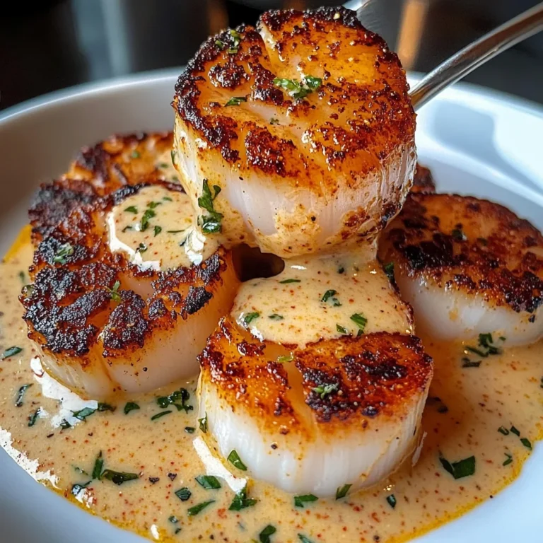 Seared Scallops With Spicy Cajun Cream Sauce