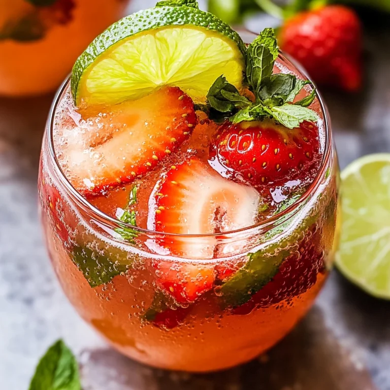 Strawberry Lime lemon juice Smash