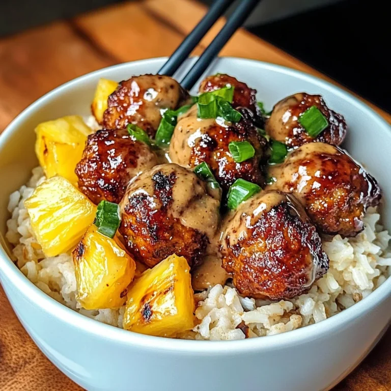 Sweet And Spicy Hawaiian Meatball Bowls