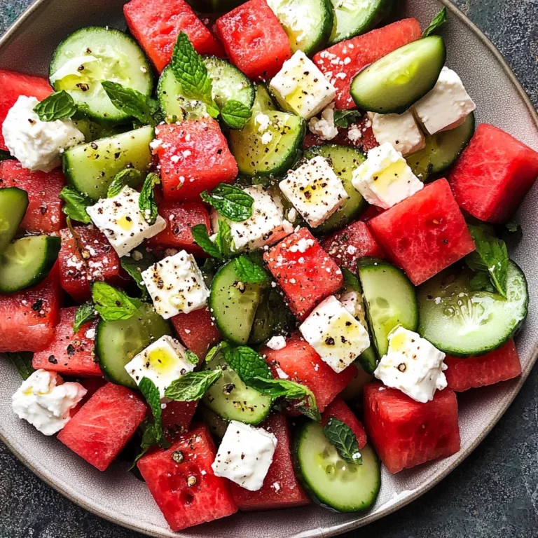 Watermelon Cucumber Salad Recipe