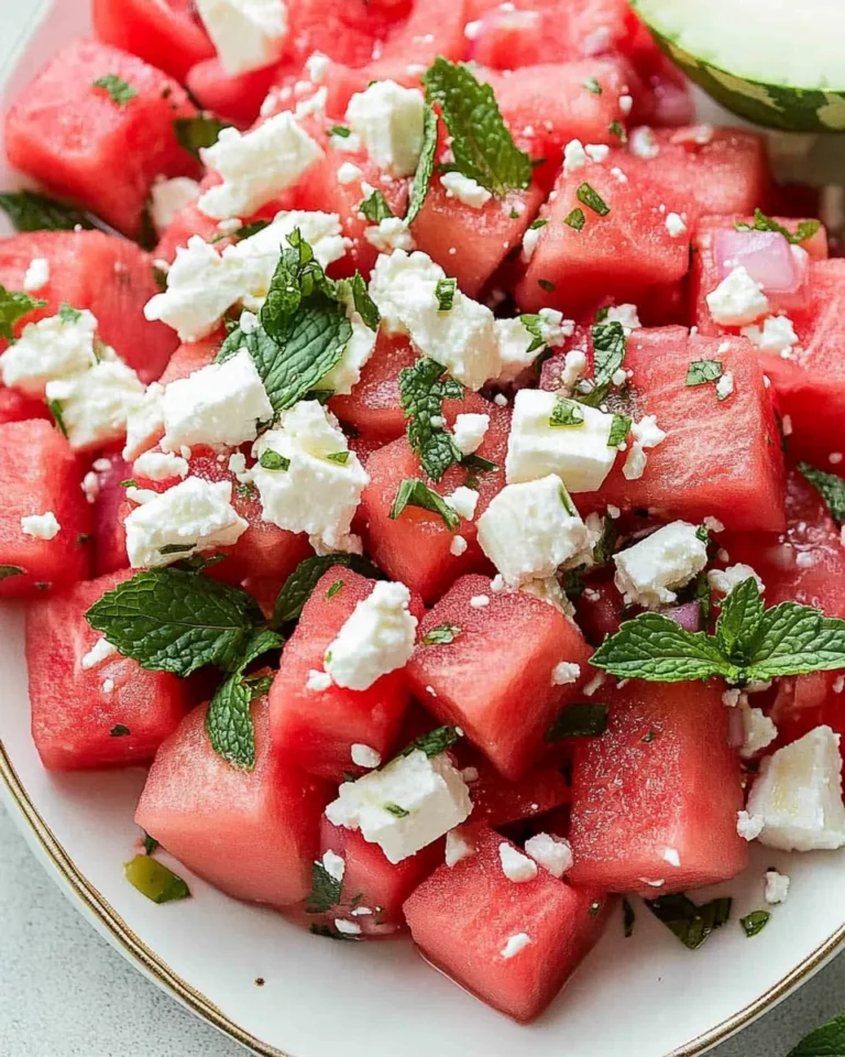 Watermelon Feta Salad with Mint