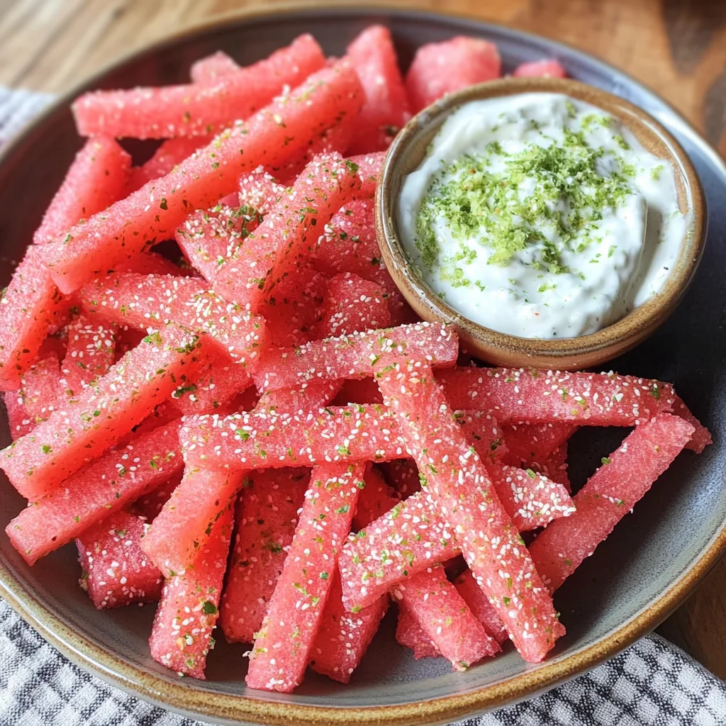 Watermelon Fries with Coconut Lime Dip | Healthy Summer Snack!