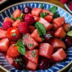 Watermelon Fruit Salad with Lime Mint Dressing