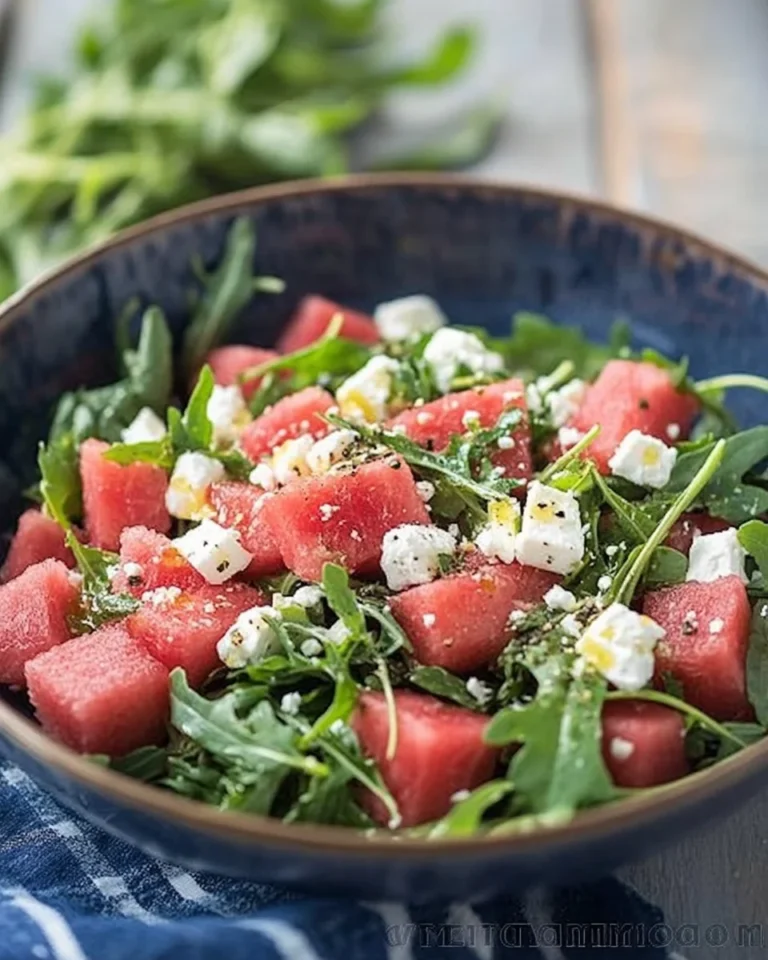 Watermelon Salad with Arugula, Feta, & Fresh Herbs