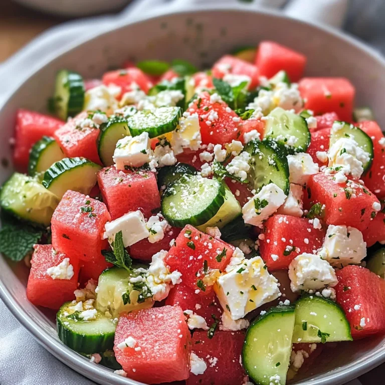 Watermelon Salad with Cucumber and Feta