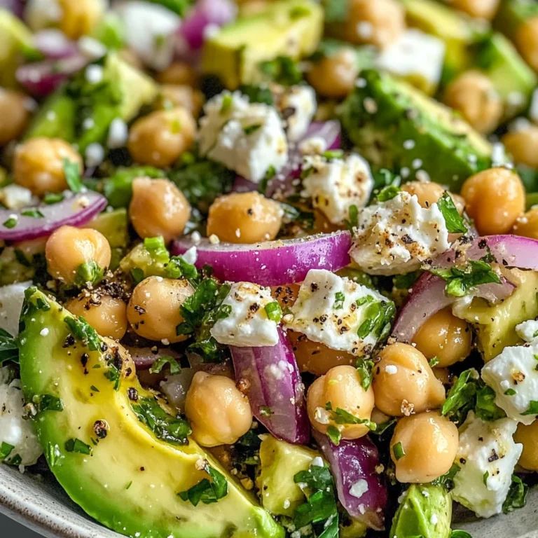 Chickpea Feta Avocado Salad