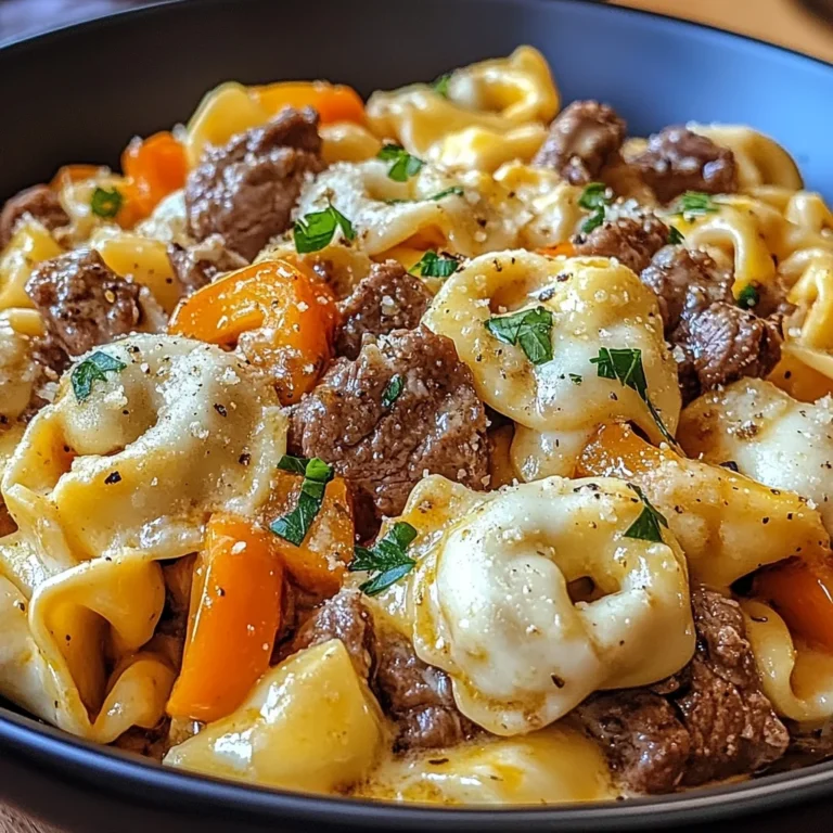 Creamy Beef and Vegetable Tortellini