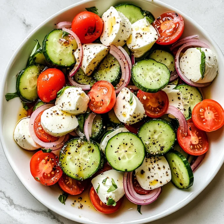 Fresh Cucumber Caprese Salad