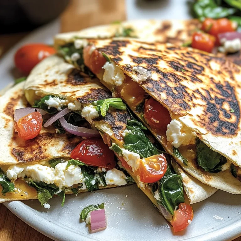 Mediterranean Quesadillas with Spinach, Feta, Mozzarella, and Red Onion
