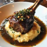 Braised Lamb Shank with Velvety Roasted Garlic Puree