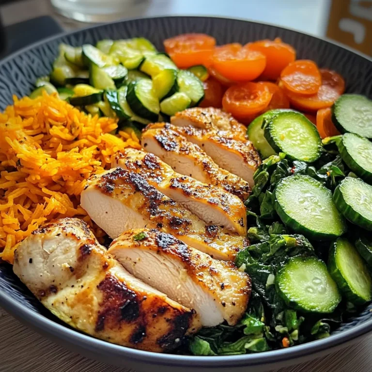 Colorful Chicken Veggie Plate with Carrot Rice & Salad