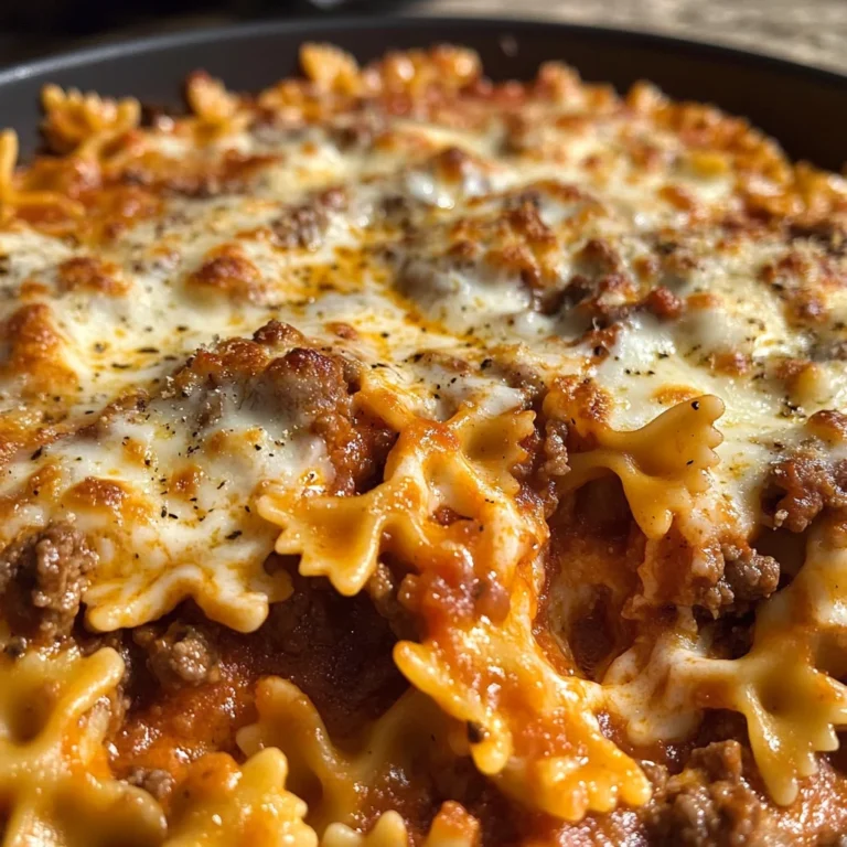 Creamy Baked Velveeta Bowtie Pasta with Italian Beef Marinara