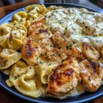 Creamy Chicken Tortellini with Mozzarella Garlic Sauce