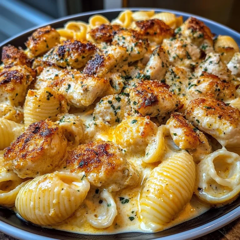 Garlic Cajun Chicken Shells in Velveeta Cream Sauce