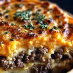 Savory Ground Lamb Shepherds Pie with Creamy Sweet Potato Mash