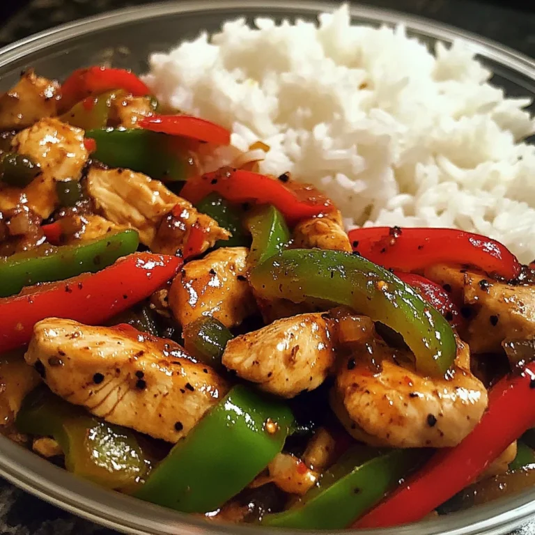 Spicy Garlic Pepper Chicken Stir-Fry with Steamed Rice