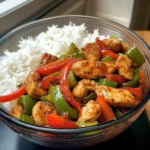 Spicy Pepper Chicken Stir-Fry with Rice