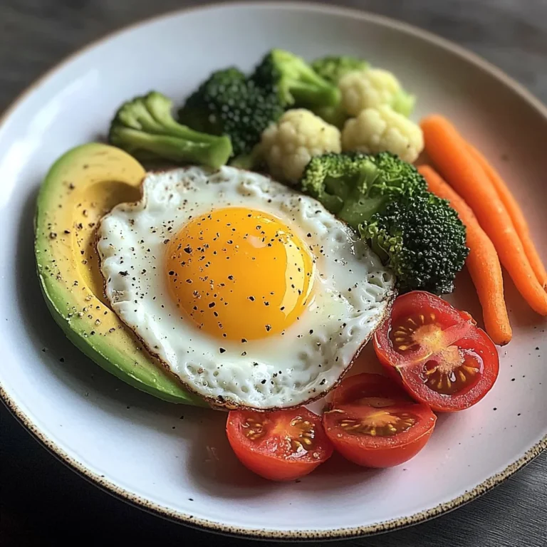 Sunny-Side Egg with Avocado, Tomatoes & Steamed Veggies