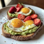 Sunny Avocado Egg Toast with Sweet Strawberries