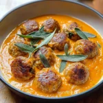Turkey Meatballs in Pumpkin Sage Sauce