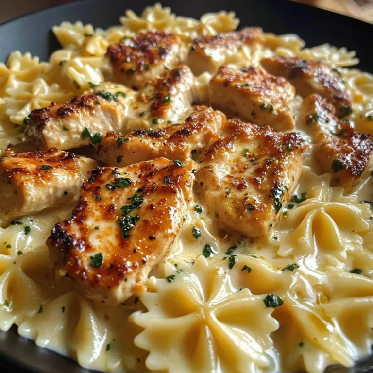 Cheesy Garlic Cajun Chicken Bowtie Pasta