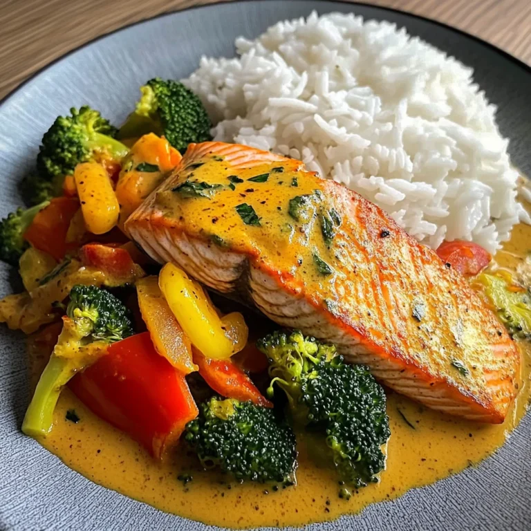 Coconut Veggie Salmon Curry with Rice