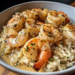 Creamy Garlic Butter Shrimp Bowl with Herb Rice
