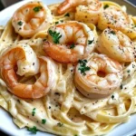 Creamy Garlic Shrimp Alfredo Pasta