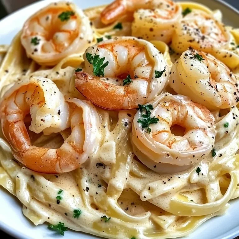 Creamy Garlic Shrimp Alfredo Pasta