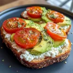 Creamy Tomato & Avocado Toast with Cottage Cheese