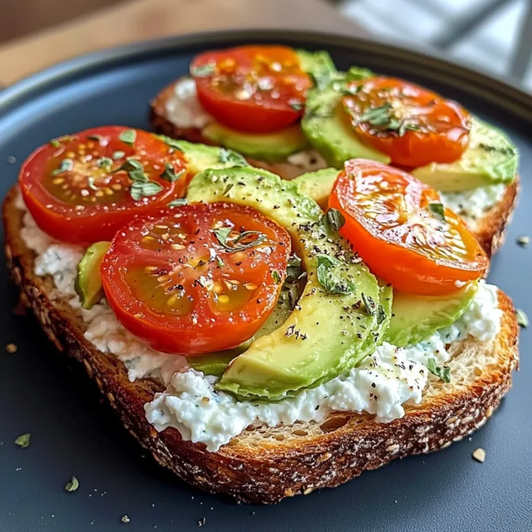 Creamy Tomato & Avocado Toast with Cottage Cheese