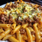 Garlic Butter Cajun Beef Penne in Velvety Cheese Sauce