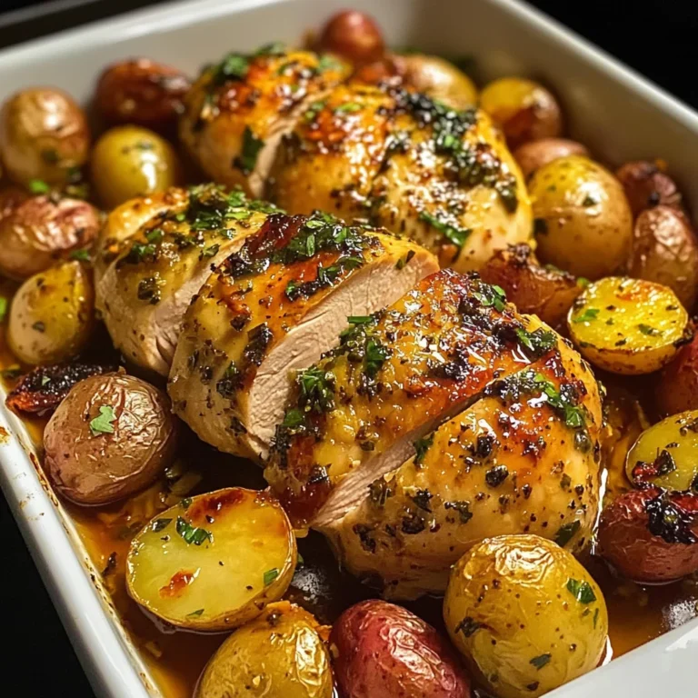 Garlic Herb Roasted Chicken Breast with Baby Potatoes