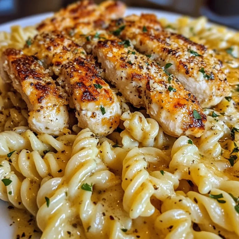 Garlic Parmesan Chicken Twisted Pasta in Spicy Three-Cheese Cajun Sauce