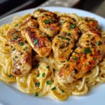 Golden Garlic Butter Chicken with Creamy Linguine