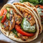 Greek Chicken Gyros with Cucumber Tzatziki