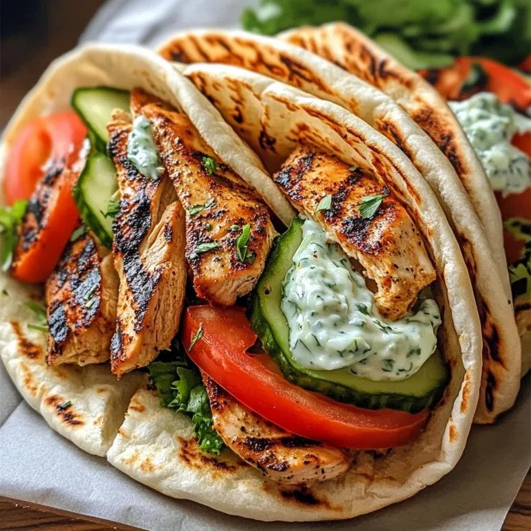 Greek Chicken Gyros with Cucumber Tzatziki