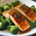 Honey Garlic Glazed Salmon with Steamed Broccoli