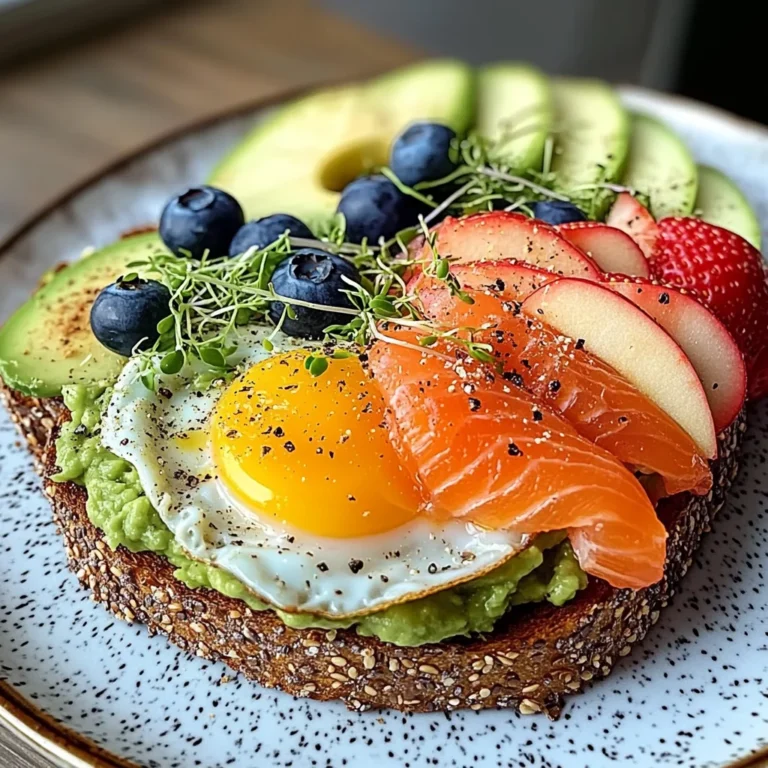 Smoked Salmon & Avocado Breakfast Toast with Fresh Fruit