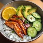Teriyaki Salmon Bowl with Avocado & Cucumber