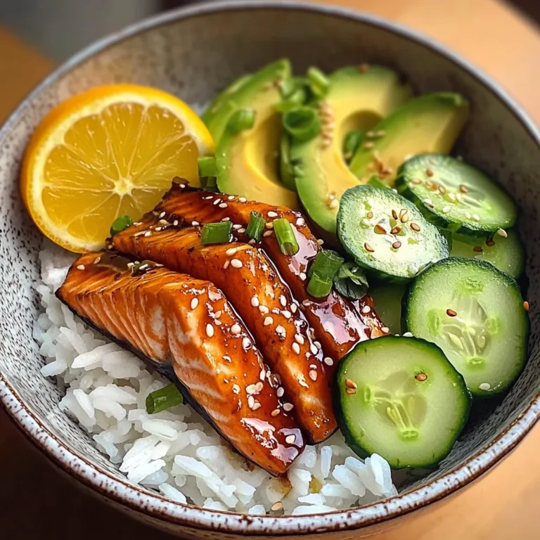 Teriyaki Salmon Bowl with Avocado & Cucumber